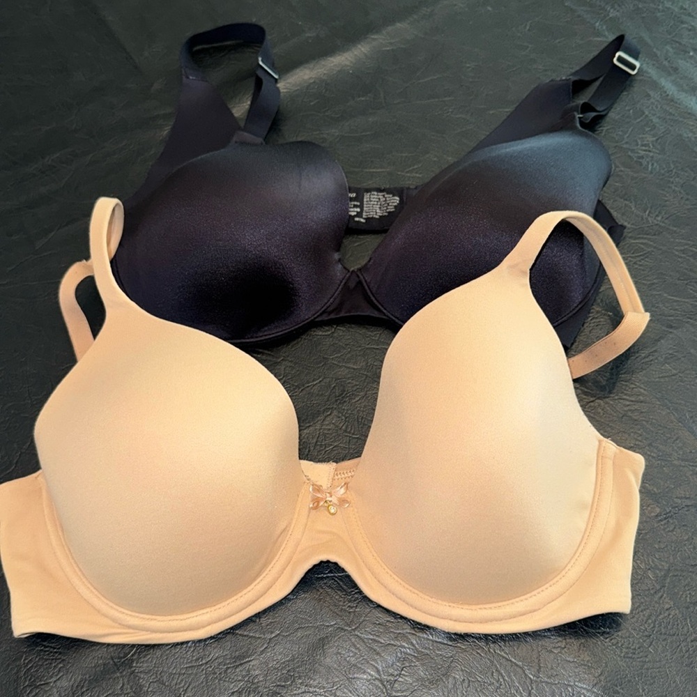 Soma Bra Bundle, one Black & one Nude, Size 34D, EUC